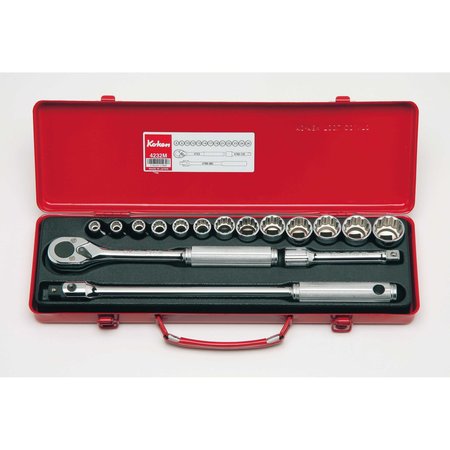 KO-KEN Socket set 12 Point 16 pieces 1/2 Sq. Drive 4232M